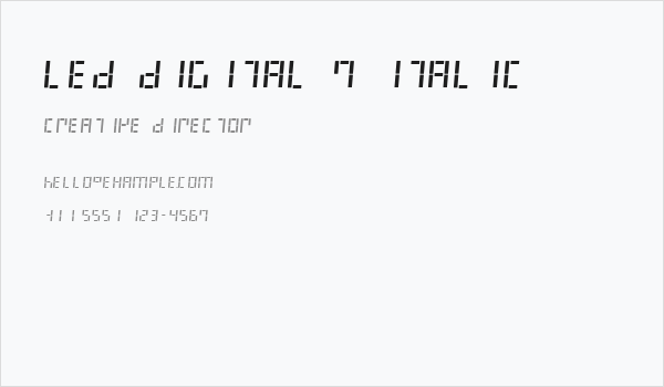 LED Digital 7 Italic Business Card