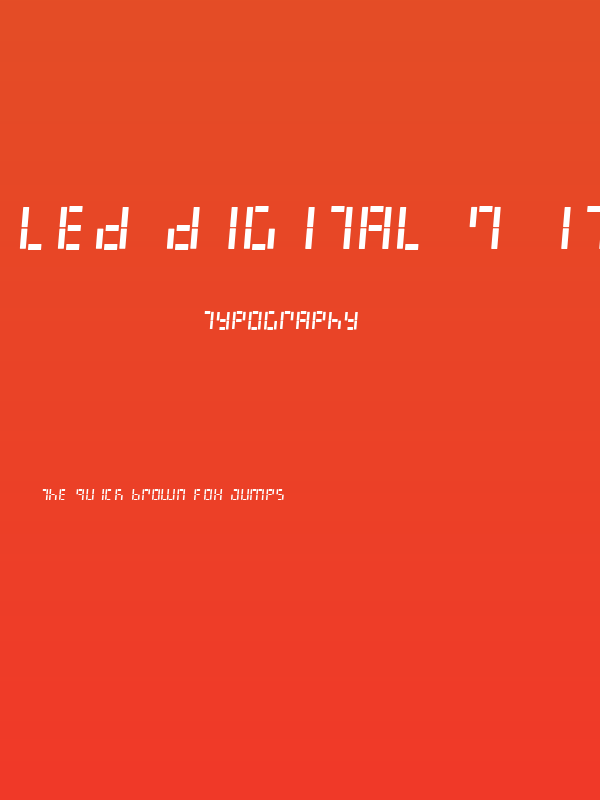LED Digital 7 Italic Poster