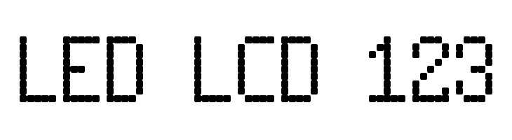LED LCD 123 Font