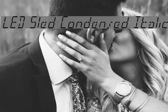 LED Sled Condensed Italic Font examples