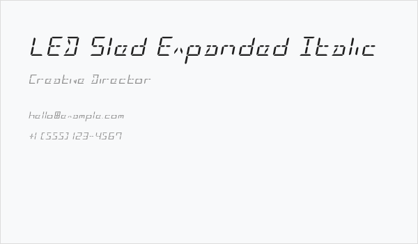 LED Sled Expanded Italic Business Card