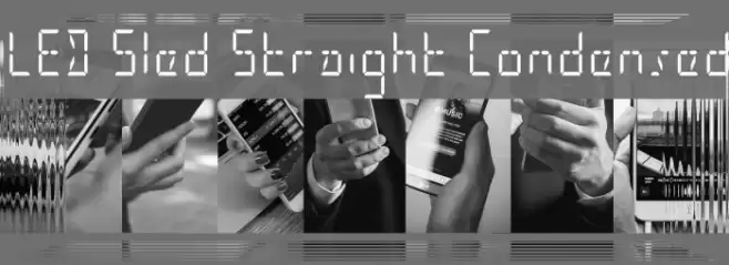 LED Sled Straight Condensed Font examples