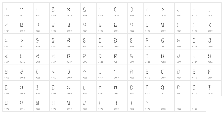 LED Stadion 7 Character Map