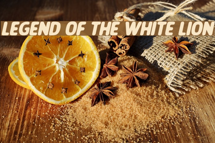 LEGEND OF THE WHITE LION Font examples