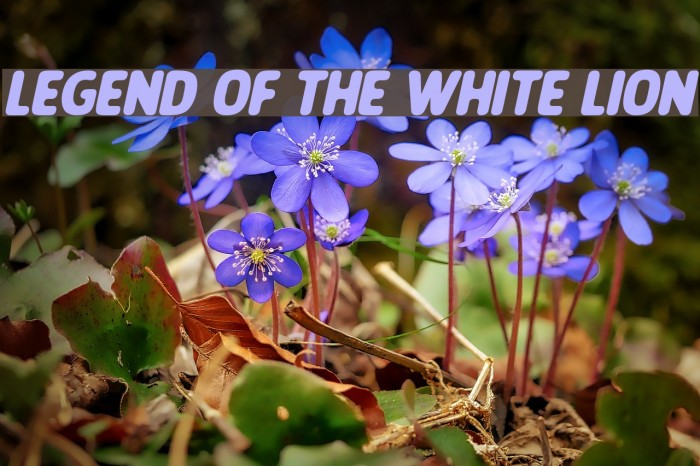 LEGEND OF THE WHITE LION Font examples
