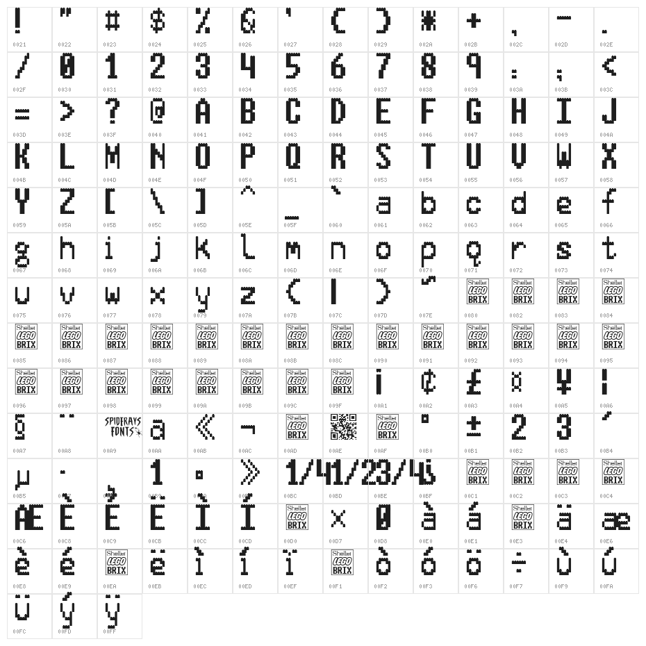 LEGO BRIX Character Map