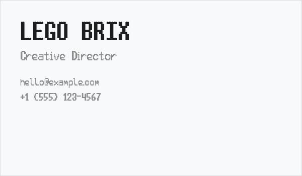 LEGO BRIX Business Card