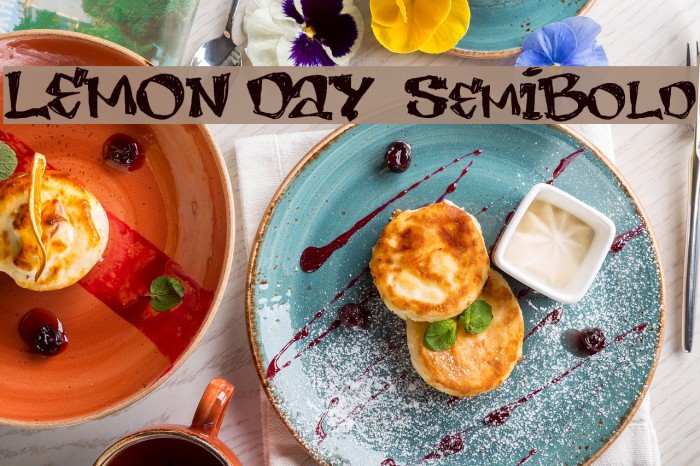 LEMON DAY SemiBold Schriftart examples