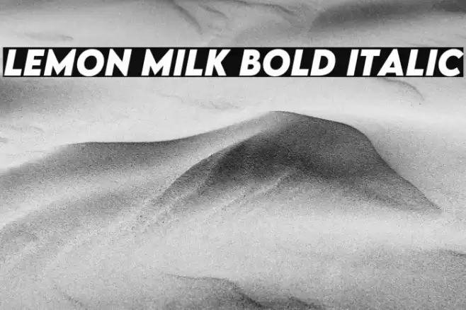 LEMON MILK Bold Italic Font examples