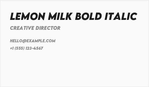 LEMON MILK Bold Italic Business Card