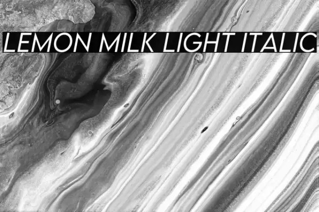 LEMON MILK Light Italic Font examples