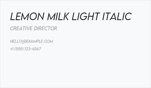 LEMON MILK Light Italic Business Card