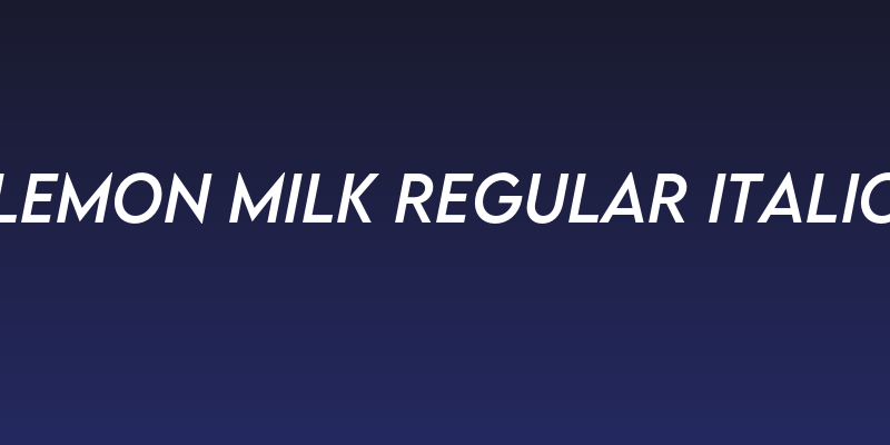 LEMON MILK Regular Italic Social Header