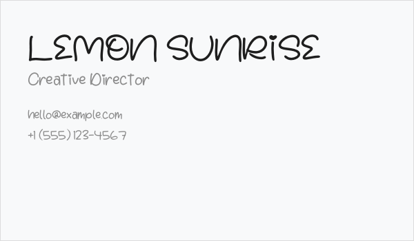 LEMON SUNRISE Business Card