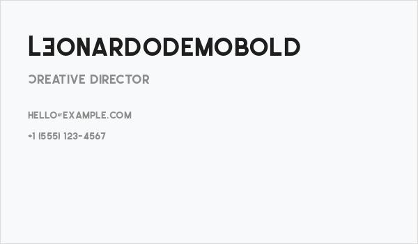 LEonardoDemoBold Business Card