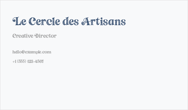 Le Cercle des Artisans Business Card