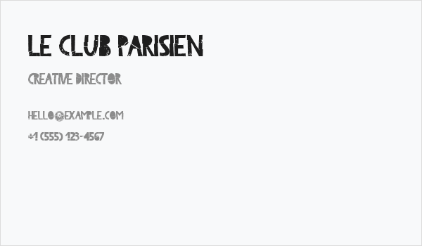 Le Club Parisien Business Card