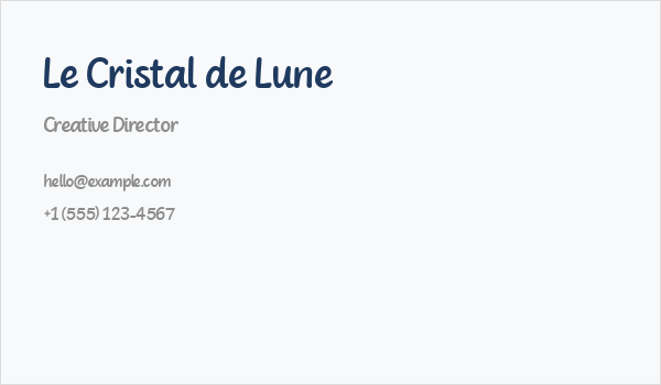 Le Cristal de Lune Business Card