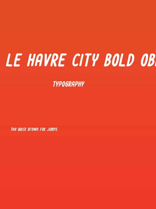 Le Havre City Bold Oblique Poster