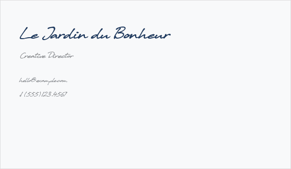 Le Jardin du Bonheur Business Card