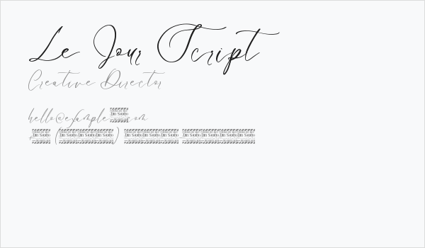 Le Jour Script Business Card