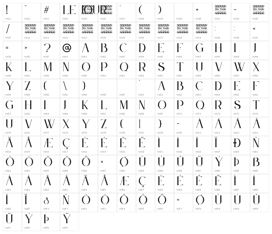 Le Jour Serif Character Map