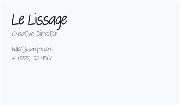Le Lissage Business Card