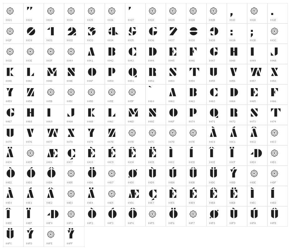 Le Pochoir Character Map