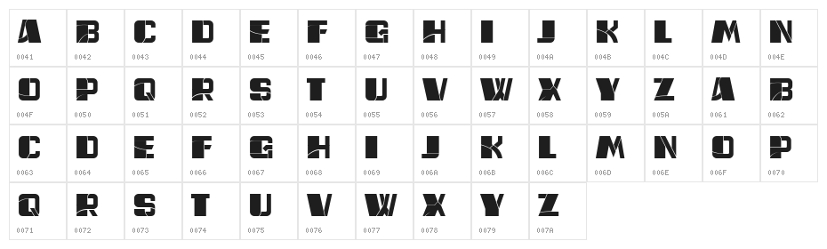 Le Toit Book Regular Character Map