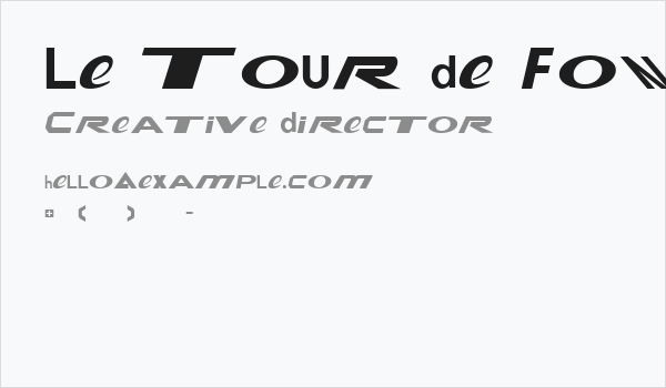 Le Tour de Fonts Business Card