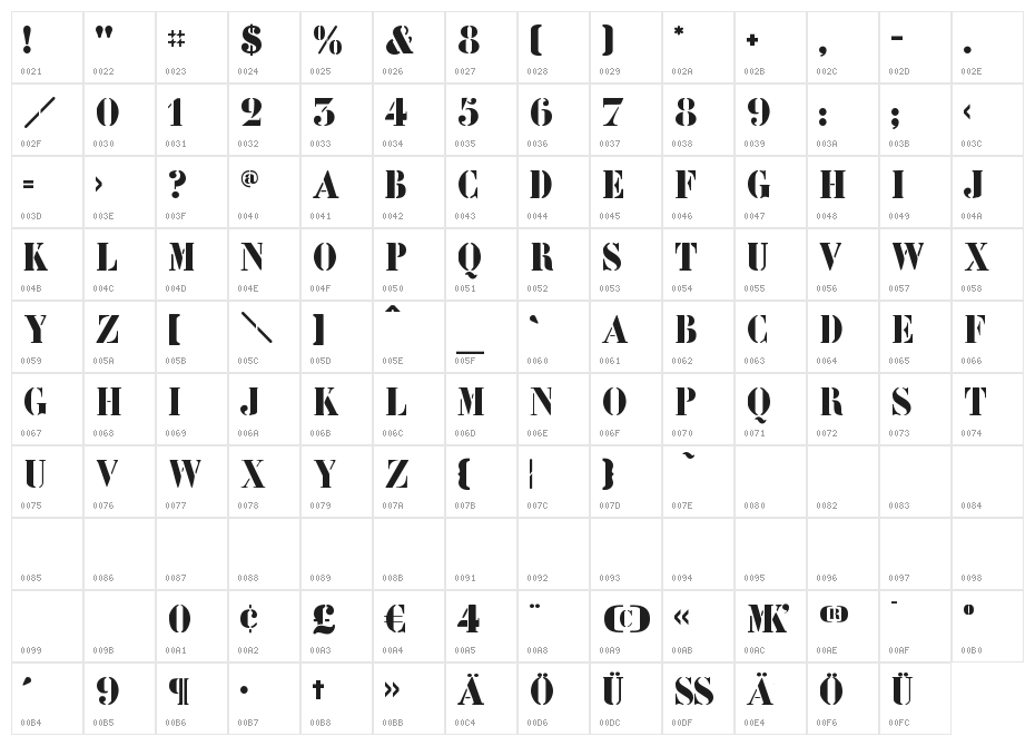 LeArchitect Character Map
