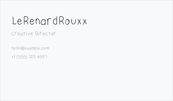 LeRenardRouxx Business Card