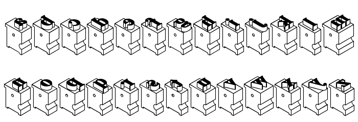 LeadTypeLeftInked Font LOWERCASE