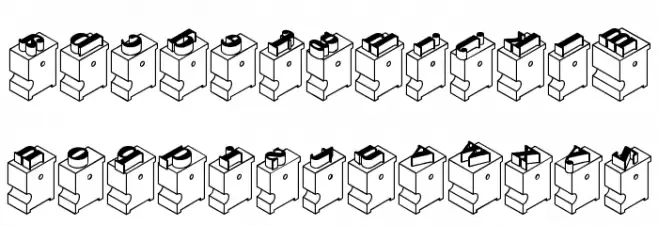 LeadTypeRightInked Font LOWERCASE