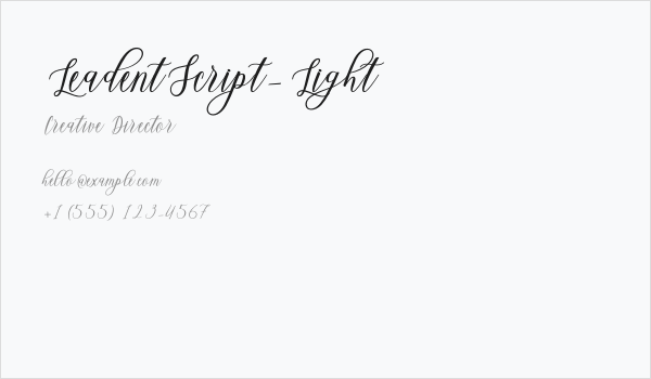 LeadentScript-Light Business Card