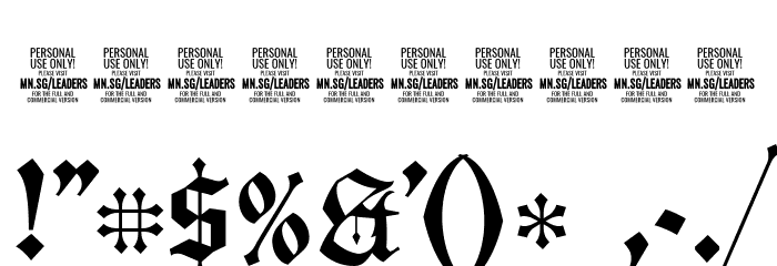 Leaders PERSONAL USE ONLY Font OTHER CHARS