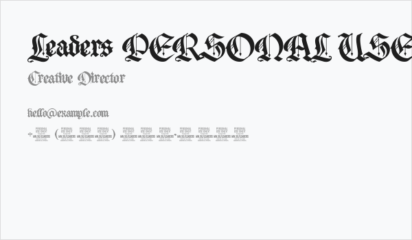 Leaders PERSONAL USE ONLY Business Card
