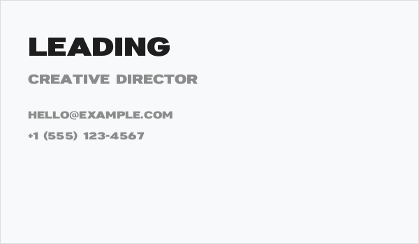 Leading Business Card