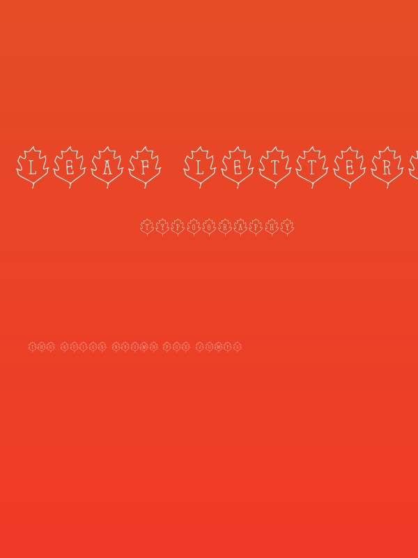 Leaf Letters  Outline Demo Poster