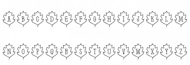 Leaf Letters  Outline Demo फ़ॉन्ट लोअरकेस