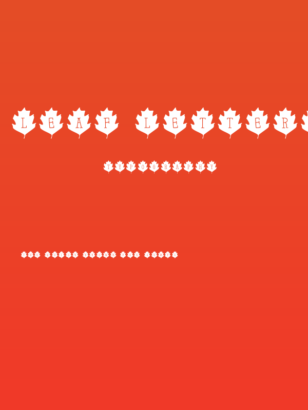 Leaf Letters  Regular Demo Poster