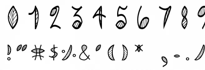 Leafy font Font OTHER CHARS