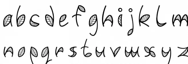 Leafy font Шрифта ВЕРХНИЙ