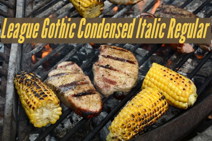 League Gothic Condensed Italic Regular Font examples