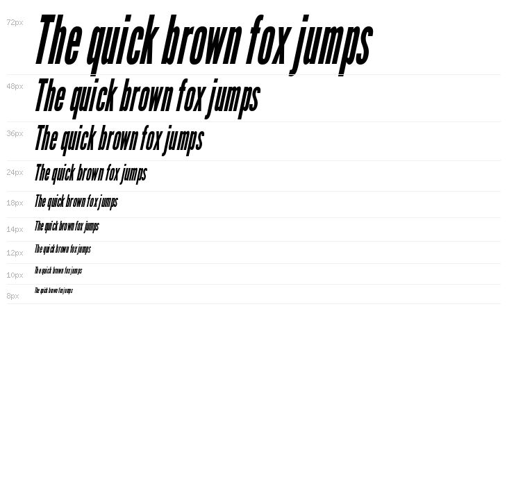 League Gothic Condensed Italic Regular Waterfall