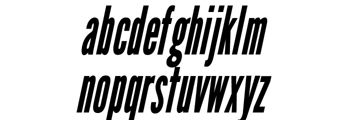League Gothic Condensed Italic Regular Font LOWERCASE