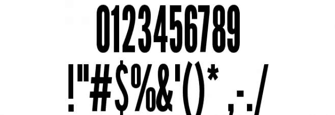 League Gothic Condensed Regular Font OTHER CHARS