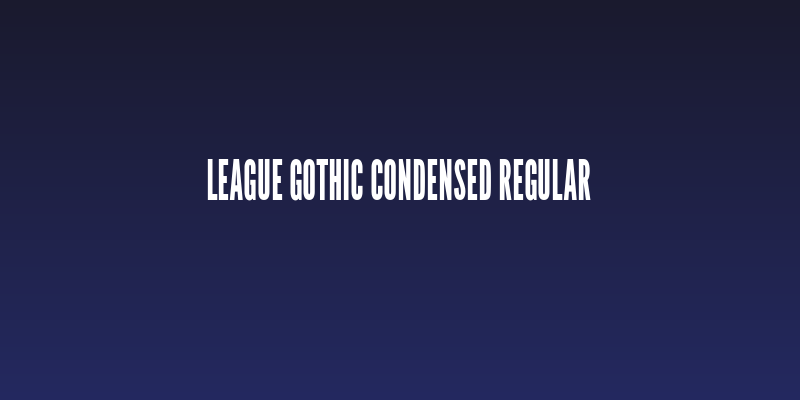 League Gothic Condensed Regular Social Header