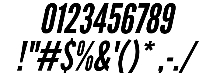 League Gothic Italic Regular Font OTHER CHARS