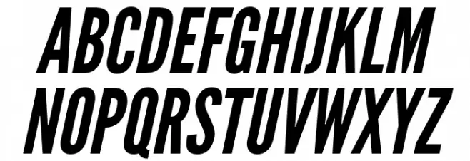League Gothic Italic Regular Schriftart Groß